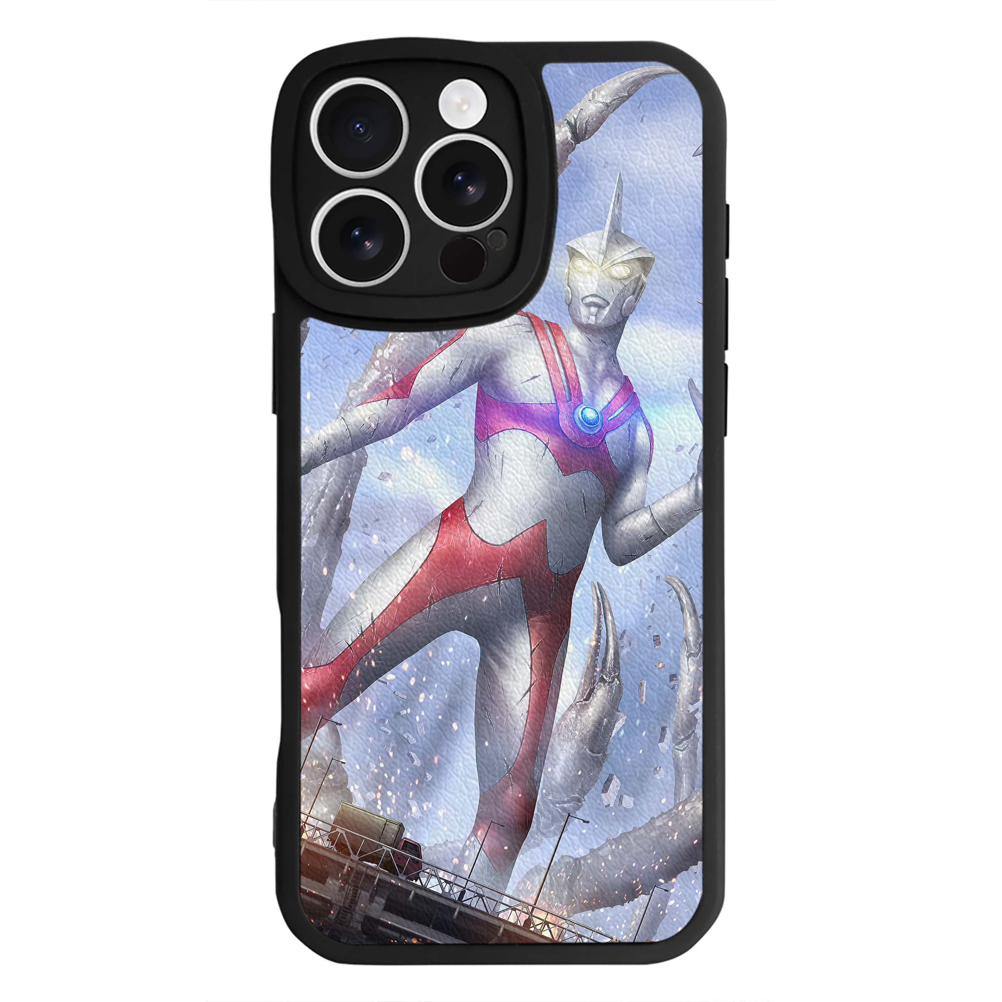 （画像用） ウルトラマン Ultraman 【iPhone 16シリーズ対応】シリコンスマホケース（レザー調） 材質：シリコン